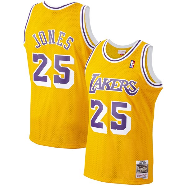Men's Los Angeles Lakers Ed Jones Mitchell & Ness Gold 1994/95 Hardwood Classics Swingman Jersey