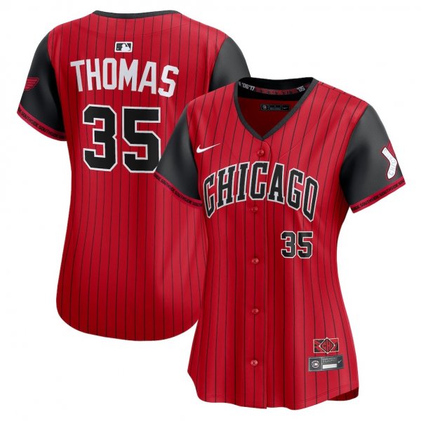 Women's Chicago White Sox #35 Frank Thomas Nike Red/Black 2025 City Connect Retired Player Jersey