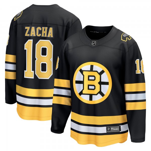 Men's Boston Bruins #18 Pavel Zacha Black Home Breakaway Player Jersey