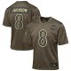 Youth #8 Lamar Jackson Baltimore Ravens Nike 2025 Salute to Service Game Olive Jersey