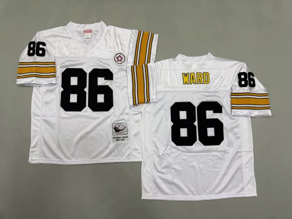 Men's Pittsburgh Steelers #86 Hines Ward White Jersey