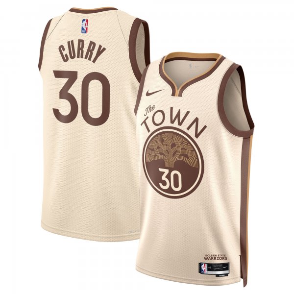 Men's Unisex Golden State Warriors #30 Stephen Curry Nike Tan 2025/26 Swingman City Edition Jersey