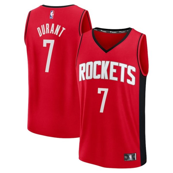Youth Houston Rockets #7 Kevin Durant Fanatics Red Fast Break Player Icon Edition Jersey