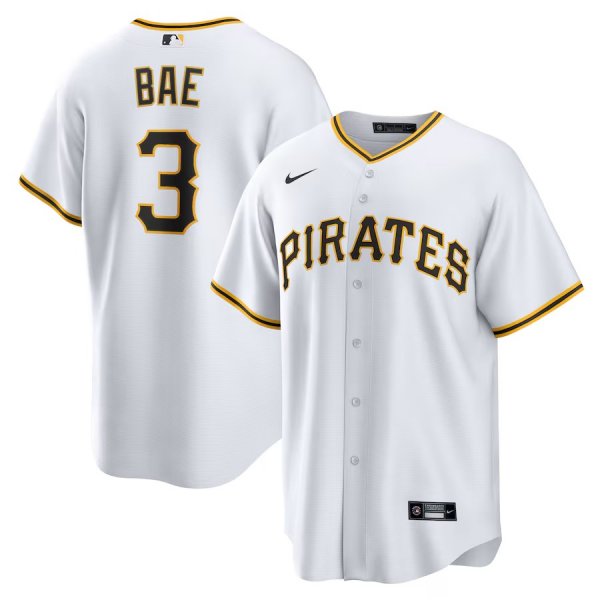 Men's #3 Ji-Hwan Bae Pittsburgh Pirates Nike Player White Jersey