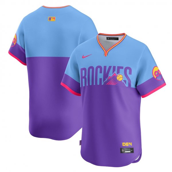 Men's Colorado Rockies Nike 2025 City Connect Limited Purple/Light Blue Jersey