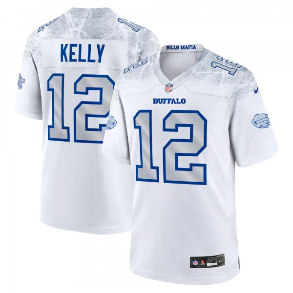 Men's #12 Jim Kelly Buffalo Bills Nike 2025 Rivalries Collection Retired Player Game White Jersey