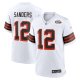 Men's #12 Shedeur Sanders Cleveland Browns Nike 2025 NFL Draft 2nd Alternate Game White Jersey