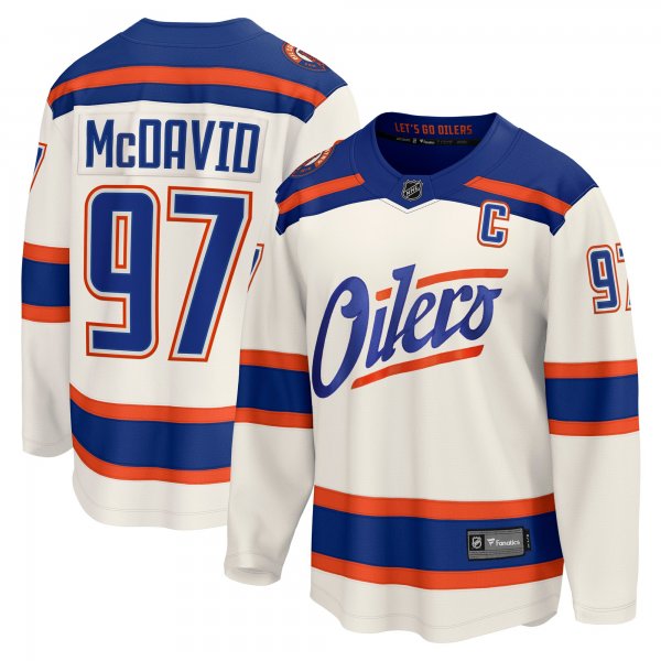 Men's Edmonton Oilers #97 Connor McDavid Light Beige Alternate Breakaway Jersey