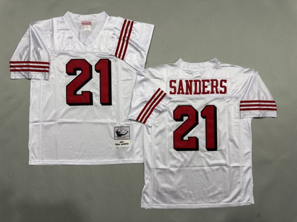 Men's #21 Deion Sanders San Francisco 49ers White Jersey