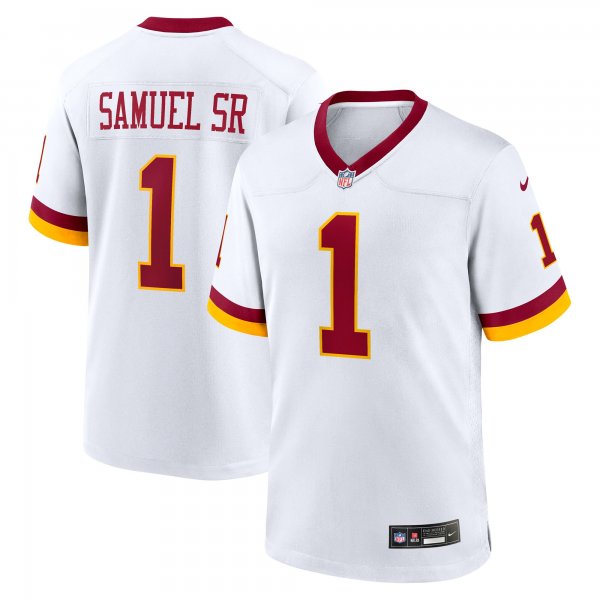 Men's #1 Deebo Samuel Sr Washington Commanders Nike Game Super Bowl Era White Jersey