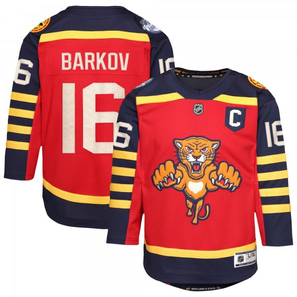 Youth Florida Panthers #16 Aleksander Barkov Outerstuff Red 2026 NHL Winter Classic Premier Jersey