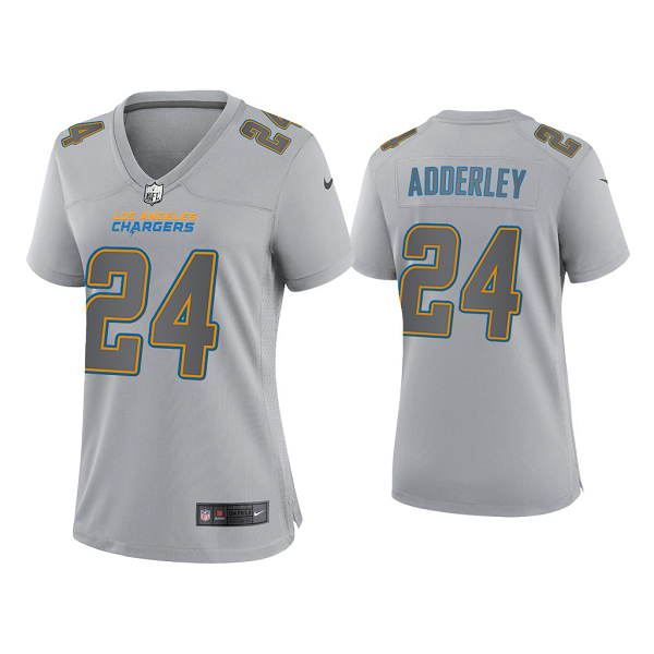 Women's Los Angeles Chargers Nasir Adderley Gray Atmosphere Fashion Game Jersey