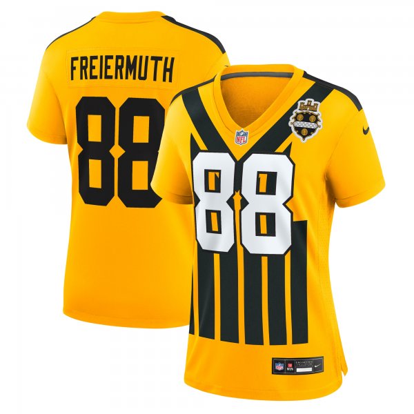 Women's Pittsburgh Steelers #88 Pat Freiermuth Nike Gold Alternate 1933 Throwback Game Jersey