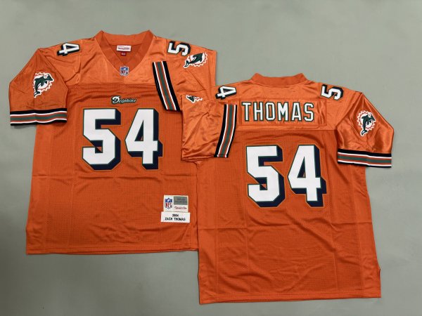Men's #54 Zach Thomas Orange Miami Dolphins Jersey