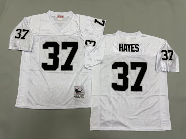 Men's Las Vegas Raiders #37 Lester Hayes White Mitchell & Ness Jersey