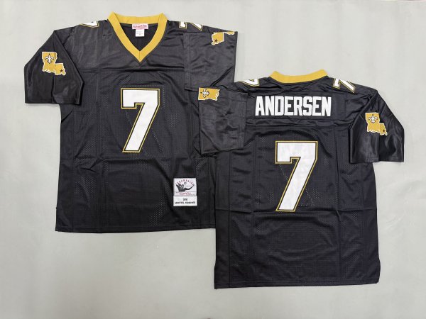 Men's New Orleans Saints #7 Morten Andersen Black Jersey