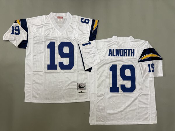 Men's Los Angeles Chargers Jersey #19 Lance Alworth White Jersey