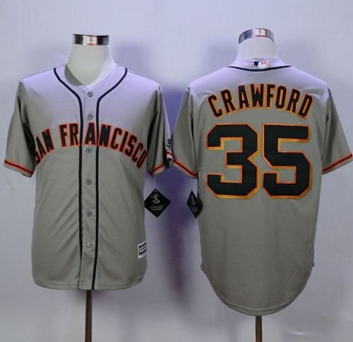 San Francisco Giants #35 Brandon Crawford Grey Road New Cool Base Stitched MLB Jersey