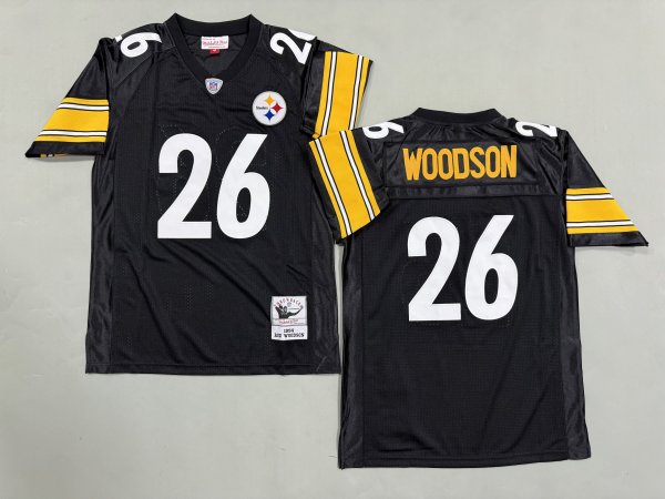 Men's Pittsburgh Steelers #26 Rod Woodson Black Jersey
