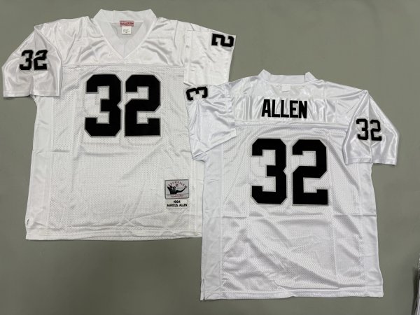 Men's Las Vegas Raiders #32 Marcus Allen White Mitchell & Ness Jersey