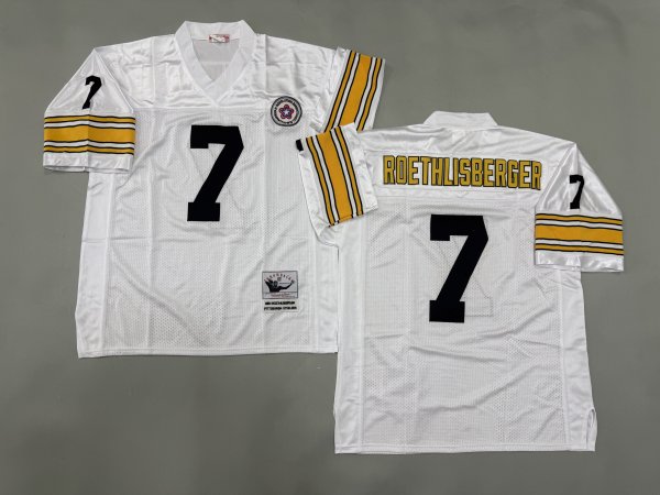 Men's Pittsburgh Steelers #7 Ben Roethlisberger White Jersey