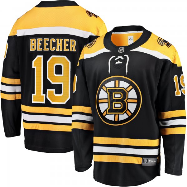 Men's Boston Bruins John Beecher Fanatics Black Home Premier Breakaway Player Jersey