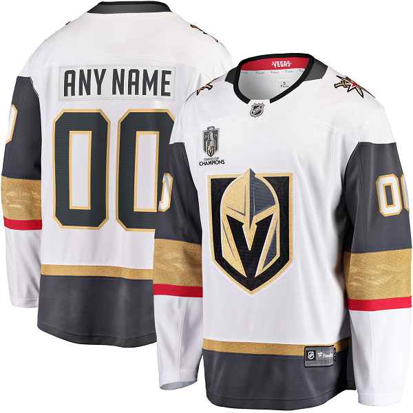 Men's Vegas Golden Knights Fanatics Branded White 2023 Stanley Cup Champions Away Breakaway Custom Jersey