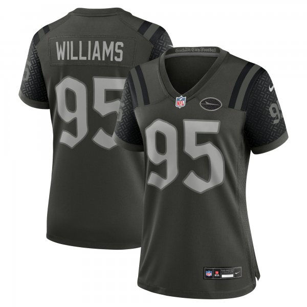 Women's #95 Quinnen Williams New York Jets Nike 2025 Rivalries Collection Game Gotham Green Jersey