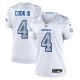 Women's #4 James Cook III Buffalo Bills Nike 2025 Rivalries Collection Game White Jersey