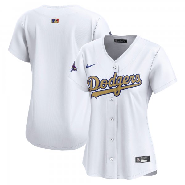 Women's Los Angeles Dodgers Nike 2025 Gold Collection Limited White Jersey