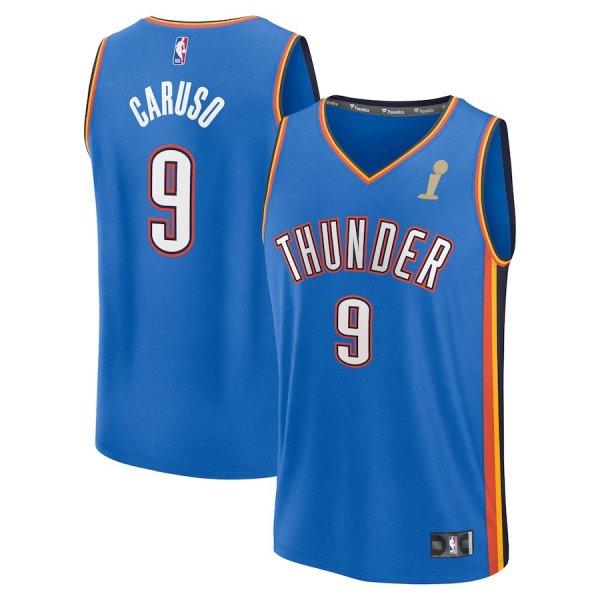 Youth #9 Alex Caruso Oklahoma City Thunder 2025 NBA Finals Champions Fast Break Replica Player Blue Icon Edition Jersey