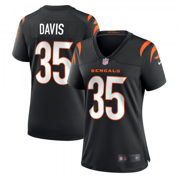 Women's Cincinnati Bengals Jalen Davis Nike Black Game Player Jersey