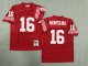 Men's #16 Joe Montana San Francisco 49ers Red Jersey