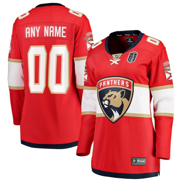 Women's Florida Panthers Fanatics 2025 Stanley Cup Final Home Breakaway Custom Red Jersey