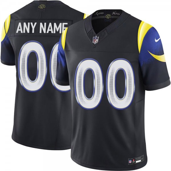 Men's Los Angeles Rams Custom Black Rivalries Collection F.U.S.E. Vapor Limited Stitched Jersey