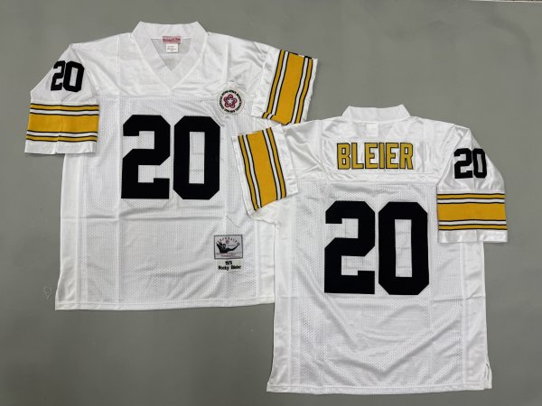 Men's Pittsburgh Steelers #20 Rocky Bleier White Jersey
