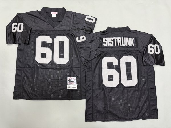 Men's Las Vegas Raiders #60 Otis Sistrunk Black Mitchell & Ness Jersey