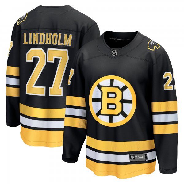 Men's Boston Bruins #27 Hampus Lindholm Black Home Breakaway Player Jersey