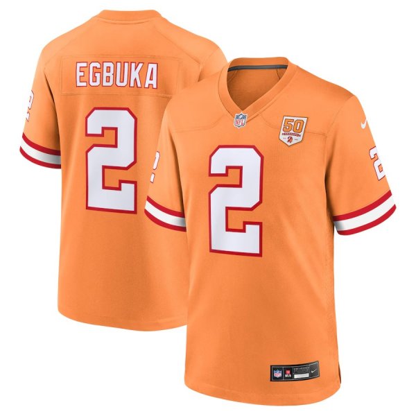 Men's Tampa Bay Buccaneers #2 Emeka Egbuka Nike Creamsicle Alternate  50th Season Game Jersey