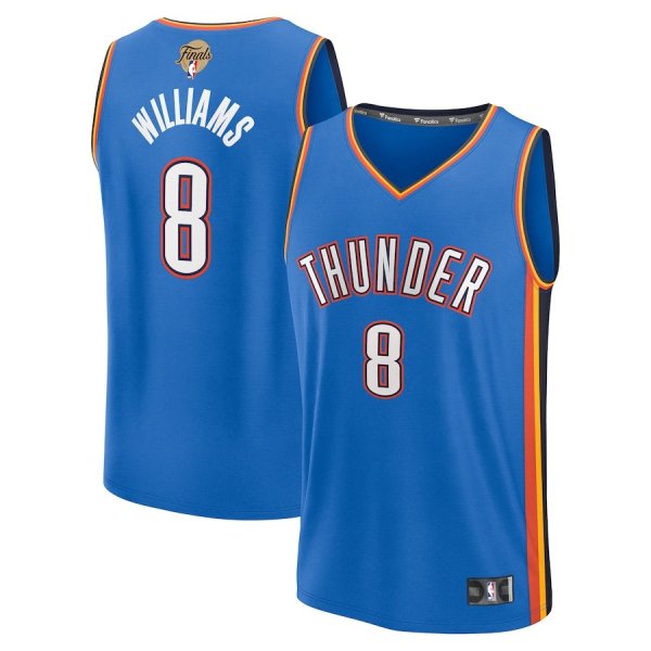 Men's Oklahoma City Thunder #8 Jalen Williams Fanatics Blue 2025 NBA Finals Fast Break Player Icon Edition Jersey