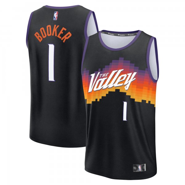 Youth Phoenix Suns #1 Devin Booker Fanatics Black 2025/26 City Edition Fast Break Jersey