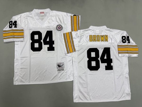 Men's Pittsburgh Steelers #84 Antonio Brown White Jersey