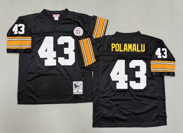 Men's Pittsburgh Steelers #43 Troy Polamalu Black Jersey