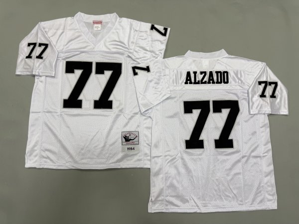 Men's Las Vegas Raiders #77 Lyle Alzado White Mitchell & Ness Jersey