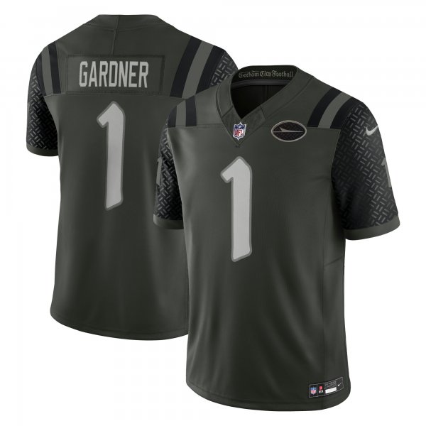 Men's #1 Ahmad Sauce Gardner New York Jets Nike 2025 Rivalries Collection Limited Gotham Green Jersey