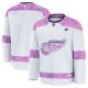 Men's Detroit Red Wings Fanatics White 2024 Hockey Fights Cancer Practice Jersey