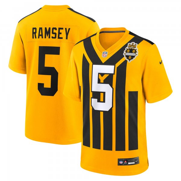 Men's Pittsburgh Steelers #5 Jalen Ramsey Nike Gold Alternate 1933 Throwback Game Jersey